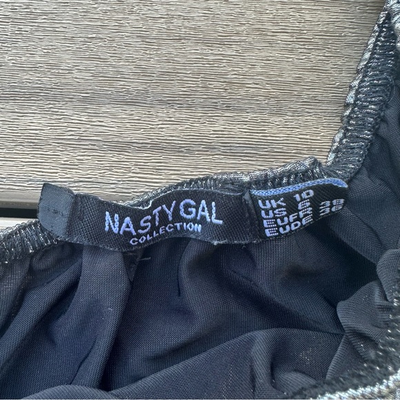 Nasty Gal Metallic One-Shoulder Bodysuit - Picture 3 of 3